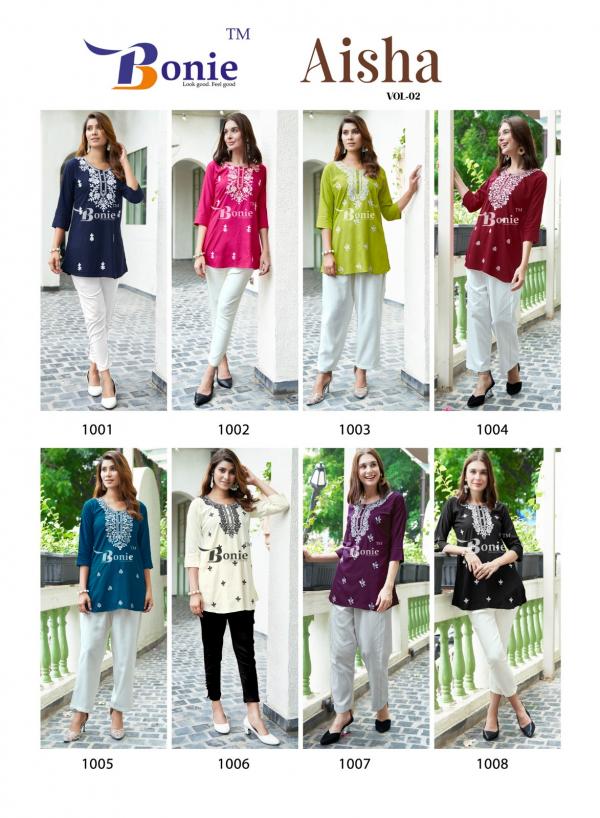 Bonie Aisha Vol 2 Rayon Designer Short Top Collection